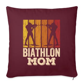 Biathlon Maman Biathlète Biathlète Biathlète Biathlons Sport - Housse de coussin décorative 45 x 45 cm - bordeaux - Devant
