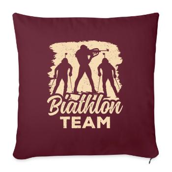 Biathlon Équipe Biathlète Biathlons Sport Biathlète - Housse de coussin décorative 45 x 45 cm - bordeaux - Devant
