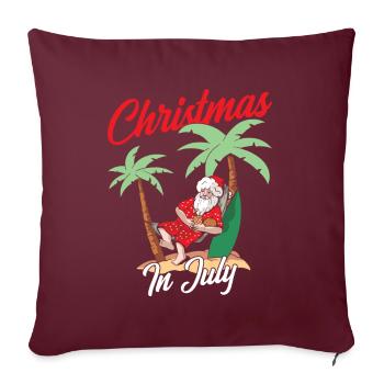 Weihnachten im Juli Noël en juillet Père Noël Humour - Housse de coussin décorative 45 x 45 cm - bordeaux - Devant