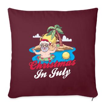 Weihnachten im Juli Noël en juillet Père Noël Humour - Housse de coussin décorative 45 x 45 cm - bordeaux - Devant