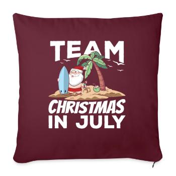 L’équipe Weihnachten Im Juli Santa Christmas en juillet - Housse de coussin décorative 45 x 45 cm - bordeaux - Devant