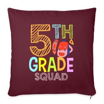 Équipe de 5 classes École de cinquième année - Housse de coussin décorative 45 x 45 cm - bordeaux - Devant