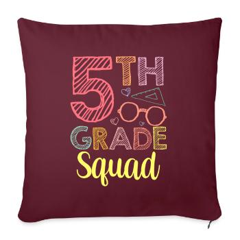 Équipe de 5 classes École de cinquième année - Housse de coussin décorative 45 x 45 cm - bordeaux - Devant