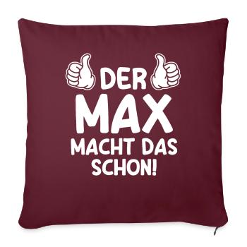 Max - Sofakissenbezug 45 x 45 cm - Burgunderrot - Vorne
