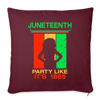 Juneteenth célèbre comme en 1865 Africa Black - Housse de coussin décorative 45 x 45 cm - bordeaux - Devant