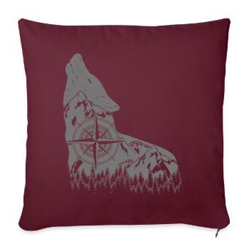 Wolf Wandern Berge Wald Wölfe Natur - Sofakissenbezug 45 x 45 cm - Burgunderrot - Vorne