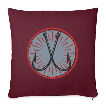 Angelhaken Angel Design Angler Angeln Anglerin - Sofakissenbezug 45 x 45 cm - Burgunderrot - Vorne
