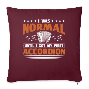Accordéon Polka Accordéon Squeeze Box - Housse de coussin décorative 45 x 45 cm - bordeaux - Devant