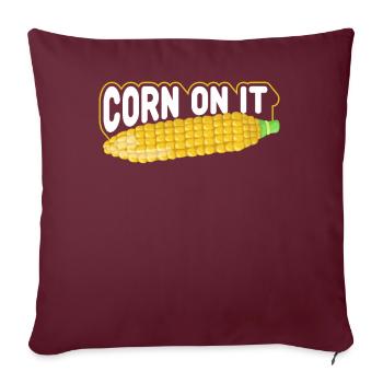 Maïs dessus - Housse de coussin décorative 45 x 45 cm - bordeaux - Devant