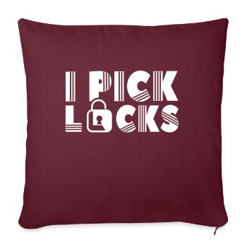 I Crack Locks Lock Cracker Lock Picking - Housse de coussin décorative 45 x 45 cm - bordeaux - Devant