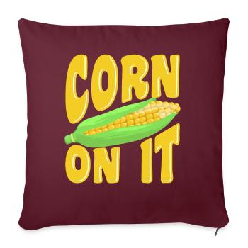 Maïs dessus - Housse de coussin décorative 45 x 45 cm - bordeaux - Devant