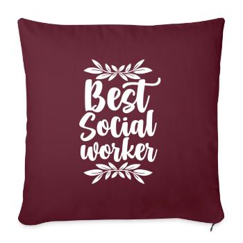 Meilleure formation de travailleur social - Housse de coussin décorative 45 x 45 cm - bordeaux - Devant