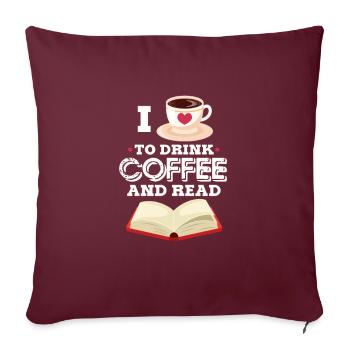 Café Livres de lecture Caféine Espresso Cadeau - Housse de coussin décorative 45 x 45 cm - bordeaux - Devant