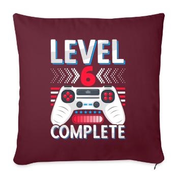 6. Klasse abgeschlossen Realschule Gymnasium Gamer - Sofakissenbezug 45 x 45 cm - Burgunderrot - Vorne