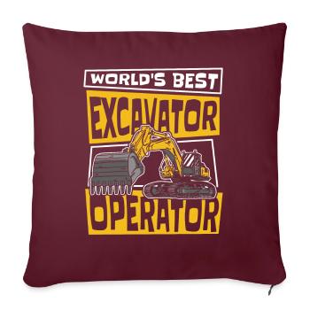 World's Best Excavator Operator Excavator - Sofakissenbezug 45 x 45 cm - Burgunderrot - Vorne