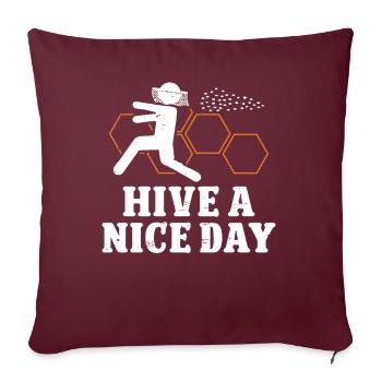Ruche d’apiculteur Une belle journée Abeille Abeille Apiculture - Housse de coussin décorative 45 x 45 cm - bordeaux - Devant