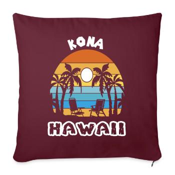 Kona Familienurlaub Hawaii Urlaub Ozean Palmen - Sofakissenbezug 45 x 45 cm - Burgunderrot - Vorne