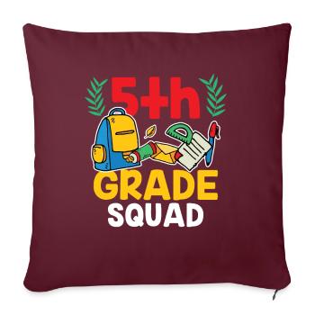 Équipe de 5 classes École de cinquième année - Housse de coussin décorative 45 x 45 cm - bordeaux - Devant