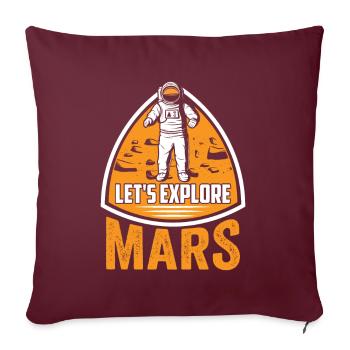 Explorons l’espace des astronautes de Mars Planet - Housse de coussin décorative 45 x 45 cm - bordeaux - Devant