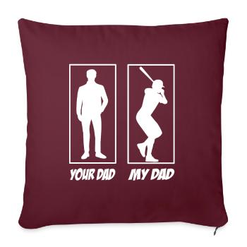 Ton père mon père Baseball Papa - Housse de coussin décorative 45 x 45 cm - bordeaux - Devant