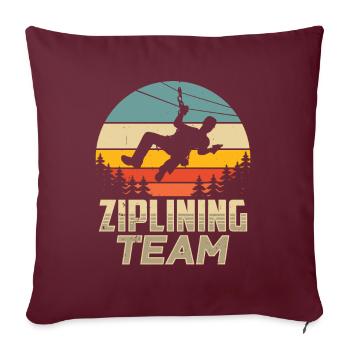 Équipe de tyrolienne Dictons de tyrolienne Sports de tyrolienne - Housse de coussin décorative 45 x 45 cm - bordeaux - Devant