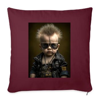 Cool Punk Baby - Housse de coussin décorative 45 x 45 cm - bordeaux - Devant