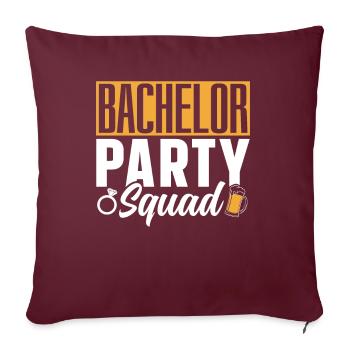 Enterrement de vie de jeune fille Escouade de mariée Bachelorette - Housse de coussin décorative 45 x 45 cm - bordeaux - Devant