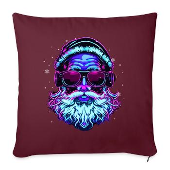 Vaporwave Père Noël Noël Esthétique Japonaise - Housse de coussin décorative 45 x 45 cm - bordeaux - Devant