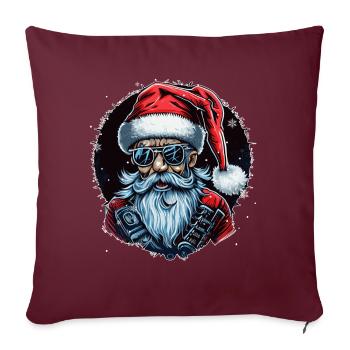 Old Rocker Santa Claus Rock n Roll Metal Christmas - Sofakissenbezug 45 x 45 cm - Burgunderrot - Vorne