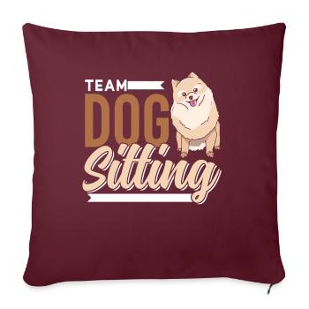 Team Dog Sitting Dog Sitting Dog Dog Sitter - Housse de coussin décorative 45 x 45 cm - bordeaux - Devant