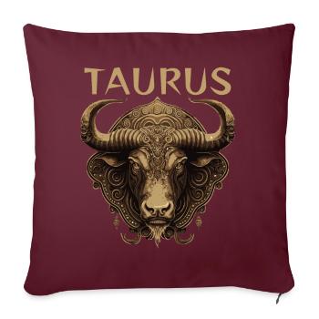 Taurus Retro Zodiac Sign Bull Astrology Horoscope - Sofakissenbezug 45 x 45 cm - Burgunderrot - Vorne