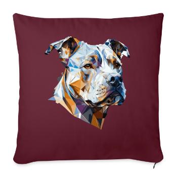 Geometric Pitbull Pet Dog Abstract Polygonal Dog B - Sofakissenbezug 45 x 45 cm - Burgunderrot - Vorne