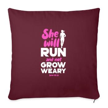 Courir - Housse de coussin décorative 45 x 45 cm - bordeaux - Devant