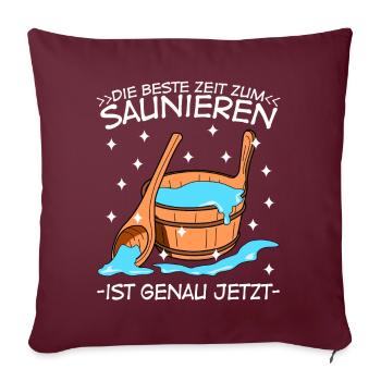 Sauna Saunieren Saunisten Saunist - Sofakissenbezug 45 x 45 cm - Burgunderrot - Vorne