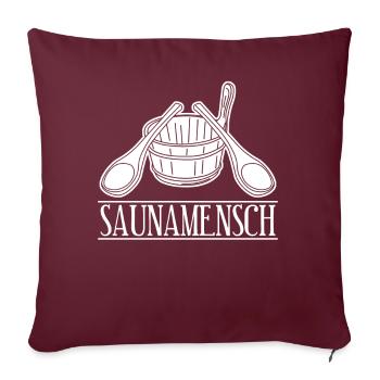 Sauna Saunamensch Saunisten Saunieren - Sofakissenbezug 45 x 45 cm - Burgunderrot - Vorne