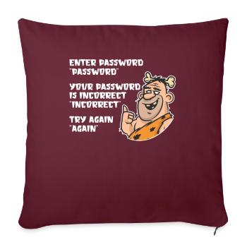 Funny Caveman Passwort Entry UX UI - Sofakissenbezug 45 x 45 cm - Burgunderrot - Vorne