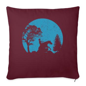 Cavalier Reining Équitation Moon Western Riding - Housse de coussin décorative 45 x 45 cm - bordeaux - Devant