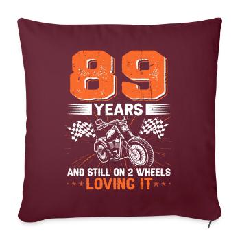 89 ans et toujours sur 2 roues 89e anniversaire - Housse de coussin décorative 45 x 45 cm - bordeaux - Devant