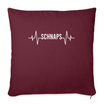 Schnaps Herzschlag - Sofakissenbezug 45 x 45 cm - Burgunderrot - Vorne