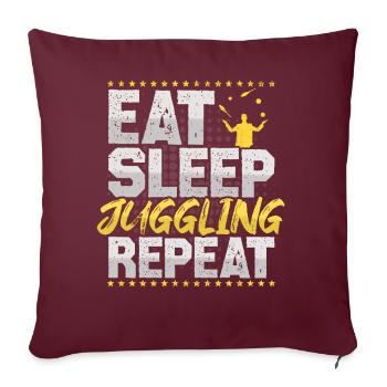 Jonglieren Eat Sleep Repeat Zirkus Jonglieren - Sofakissenbezug 45 x 45 cm - Burgunderrot - Vorne
