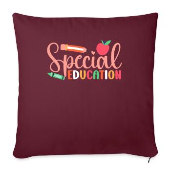 Profession d’éducateur spécialisé Enseignant en éducation spécialisée - Housse de coussin décorative 45 x 45 cm - bordeaux - Devant