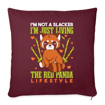 Drôle de panda roux - Housse de coussin décorative 45 x 45 cm - bordeaux - Devant