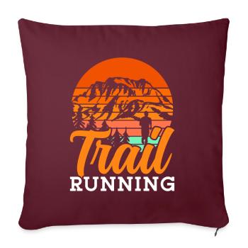 Course en sentier Coureur de trail - Housse de coussin décorative 45 x 45 cm - bordeaux - Devant