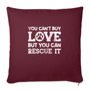 Animal Rescue Animal Rights Animal Love Pet Gift - Housse de coussin décorative 45 x 45 cm - bordeaux - Devant