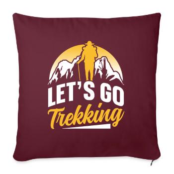 Partons trekking amateurs de randonnée randonneurs - Housse de coussin décorative 45 x 45 cm - bordeaux - Devant