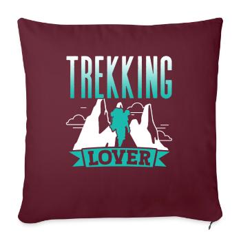 Trekking Amoureux Randonneurs Randonnée - Housse de coussin décorative 45 x 45 cm - bordeaux - Devant
