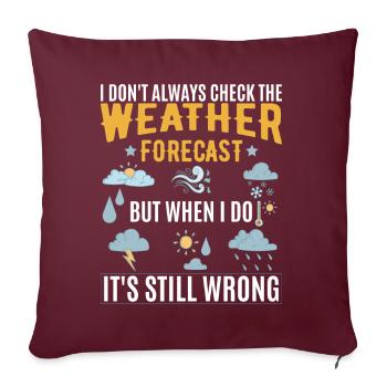 Je ne vérifie pas toujours les prévisions météo - Housse de coussin décorative 45 x 45 cm - bordeaux - Devant