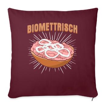 Mettbrötchen Biomettrisch Mettigel Mett - Sofakissenbezug 45 x 45 cm - Burgunderrot - Vorne