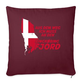 Ringkøbing Fjord Dänemark Flagge - Sofakissenbezug 45 x 45 cm - Burgunderrot - Vorne