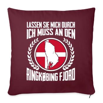 Ringkøbing Fjord Flagge Dänemark - Sofakissenbezug 45 x 45 cm - Burgunderrot - Vorne